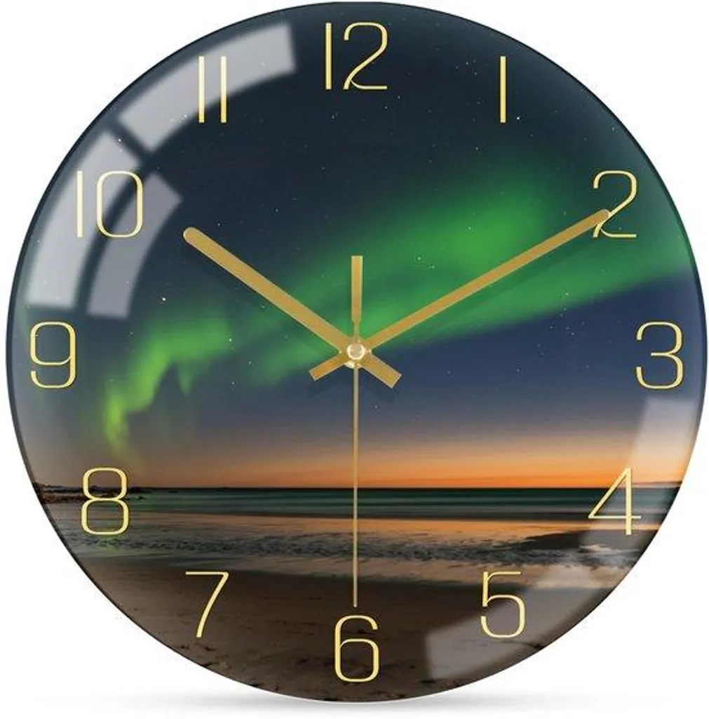 Horloge murale silencieuse en verre de 25 cm décorative Étoiles