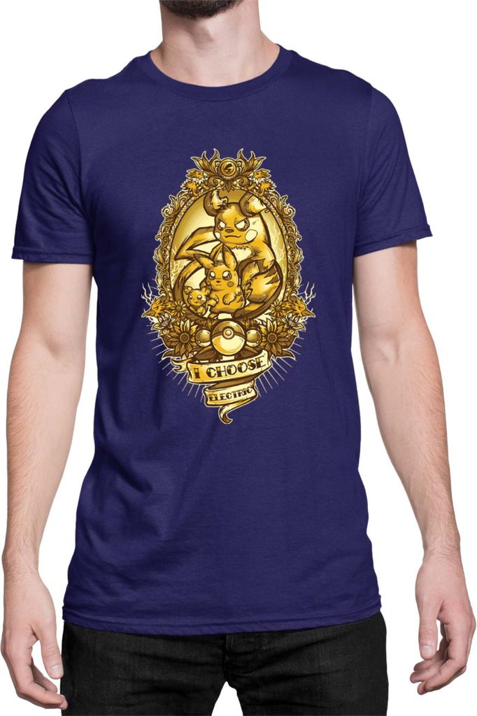 Herren T-Shirt Japan Manga Anime Comics Pokemon 026, Man S / Dunkelblau