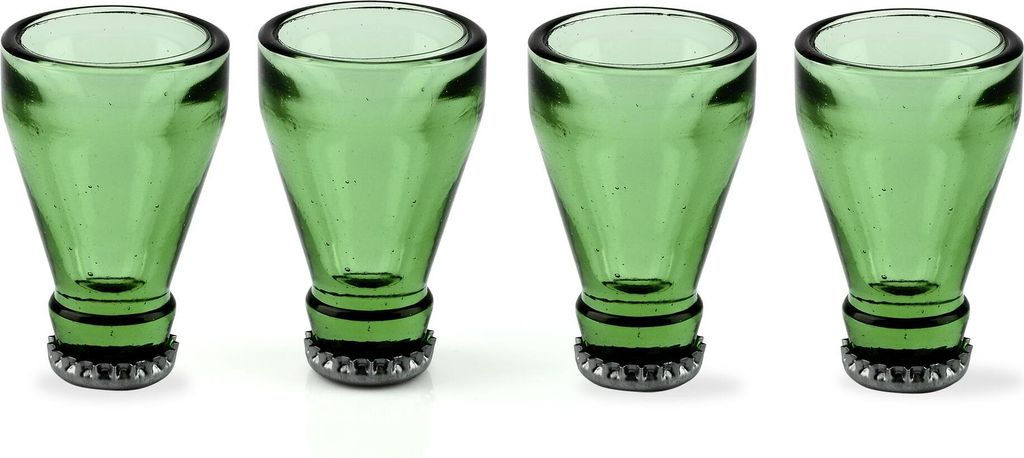 Barbuzzo 4 x Schnapsglas Flaschenhals Pinnchen Humpen Produktbild 