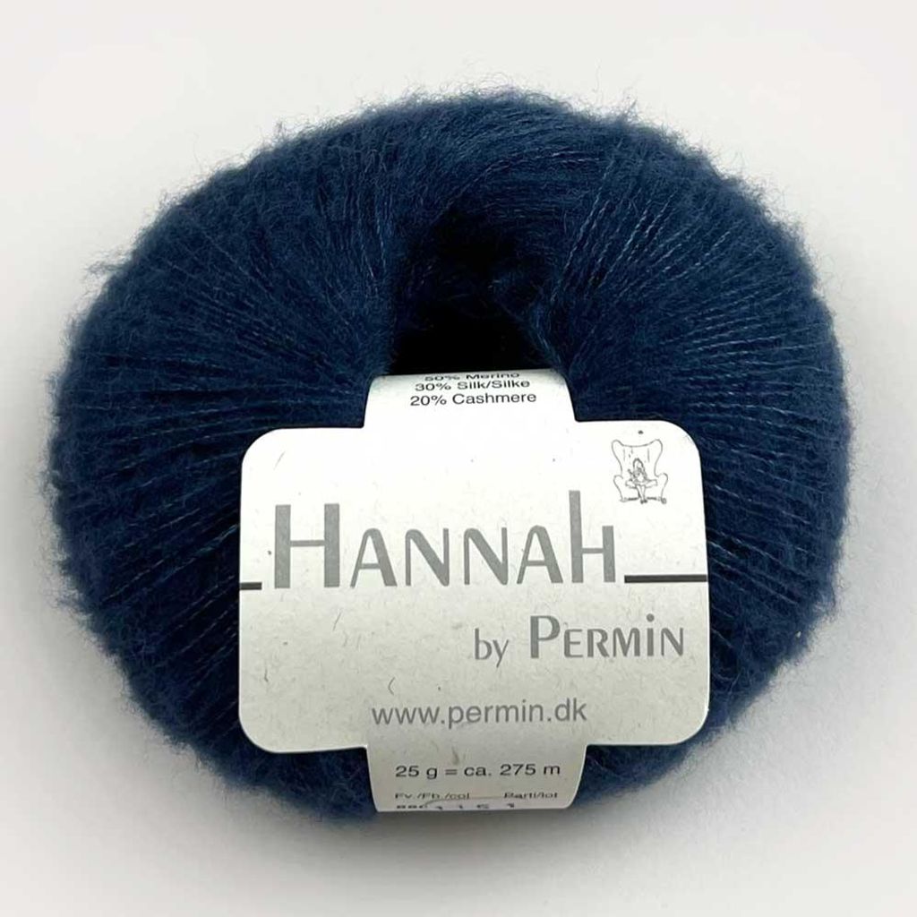 Hannah by Permin – s Garn aus Wolle, Seide und Kaschmir (15 marineblaue Farben)