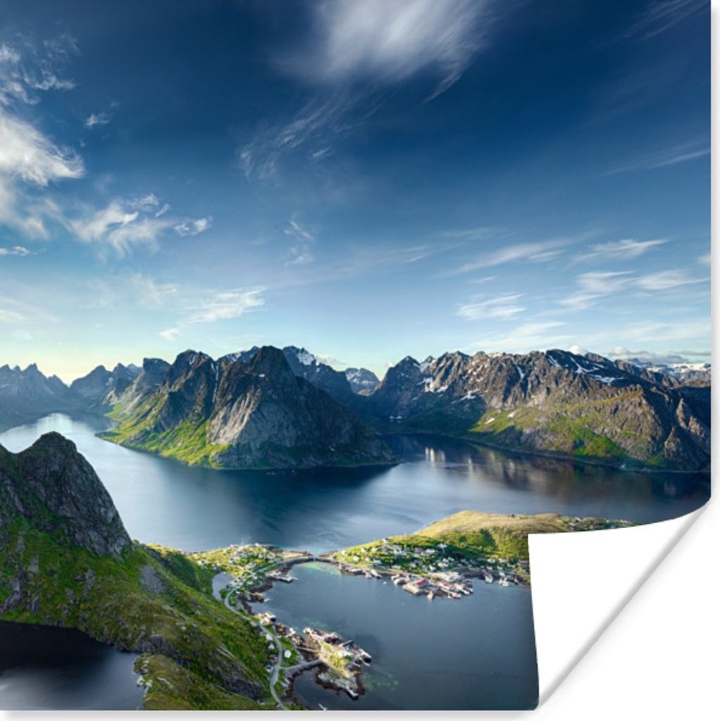 MuchoWow Poster Panoramablick Lofoten Norwegen 75x75 cm - Wand Dekoration