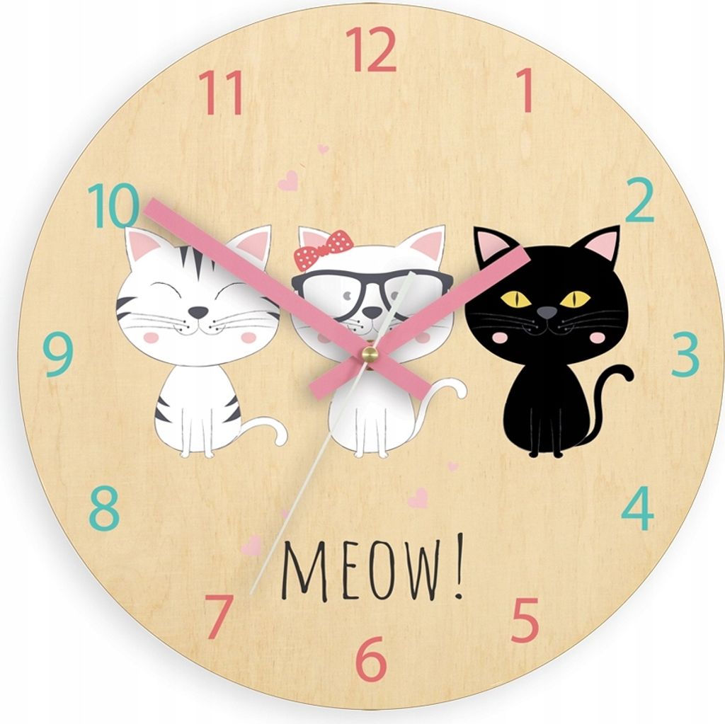ModernClock, wanduhr, Wanduhr für Kinder süße Kätzchen, Silent Wanduhr, 30cm