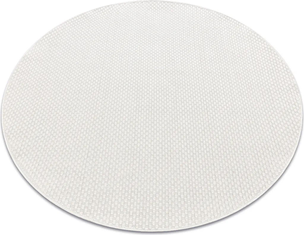 Tapis extérieur blanc rond 200cm TIMO 6272 sisal lavable et anti-tache