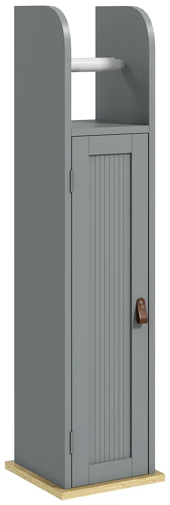 Meuble salle de bain WC gris 20x20x80 cm avec placard et étagères