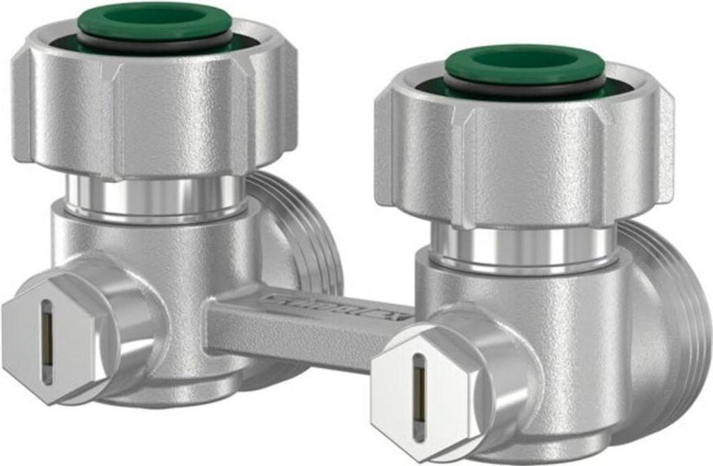 Simplex Hahnblock E2/50 Exclusiv, Eckform, für Heizkörper mit ¾ Zoll AG