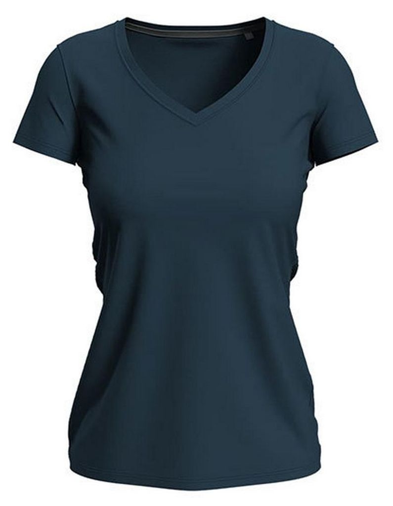 Stedman - T-Shirt für Damen, V-Ausschnitt, Stretch LT4666 (XXL) (Wasserblau)