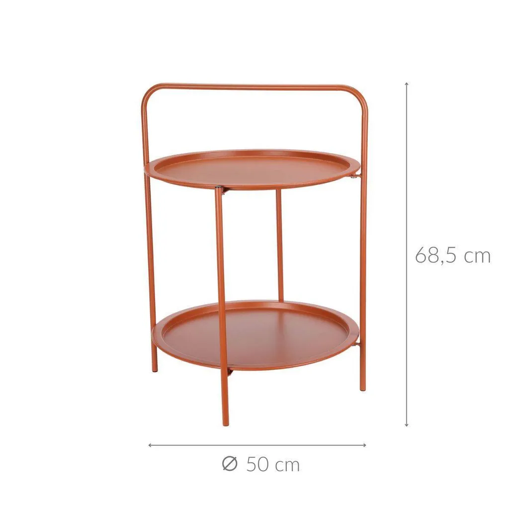 Guéridon pliable en métal 66 cm - Table d'appoint polyvalente grise - 2