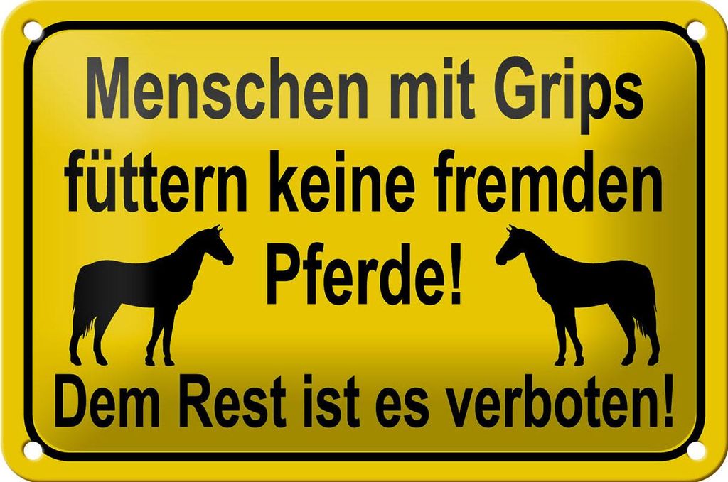 Blechschild Hinweis 18x12cm keine fremden Pferde füttern Produktbild 