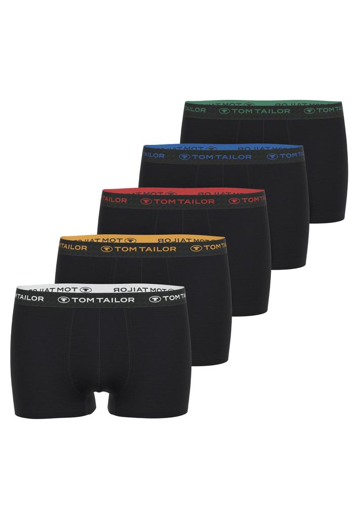 TOM TAILOR Boxershorts Herren 5er Pack Unterhosen – Herrenunterwäsche Gr. S - 3XL (Schwarz-Multicolor) Größe: 9