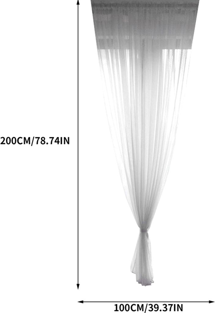 3er-Pack Gardinen weiß, Transparent Vorhang Set, Modern Produktbild 4