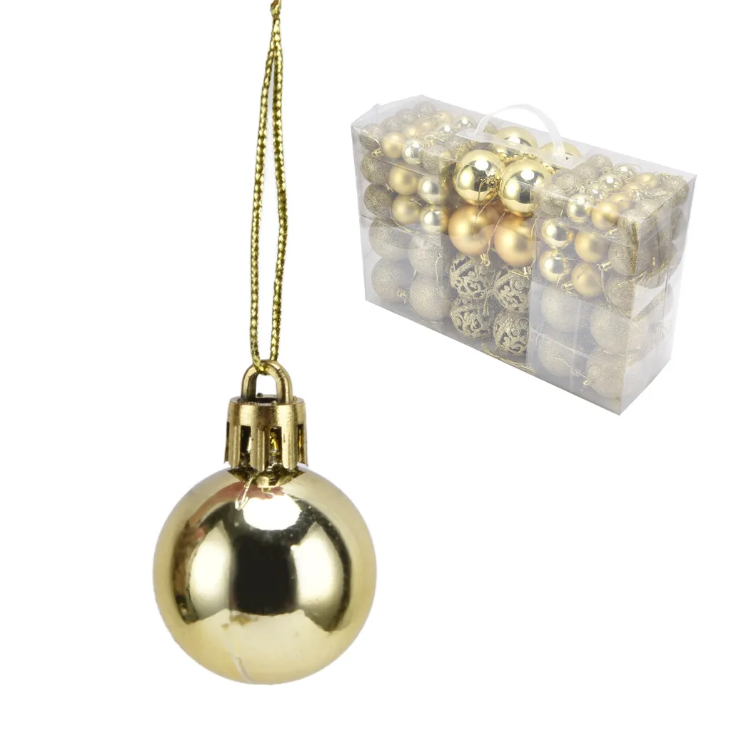 Boules de Noël Incassables Dorées 100pcs - Décorations Sapin Robustes