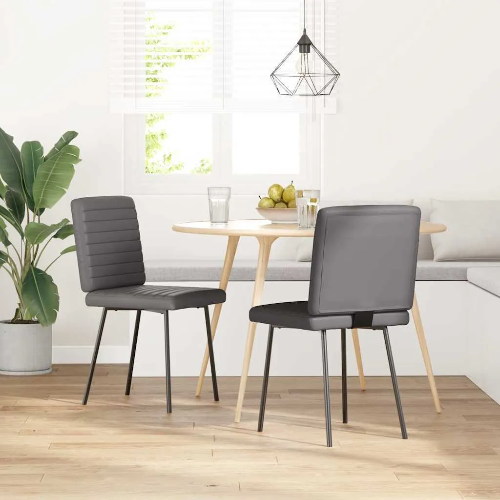 Sedie Grigie Hommie 2 Pezzi - Il Comfort del Similcuoio per Casa