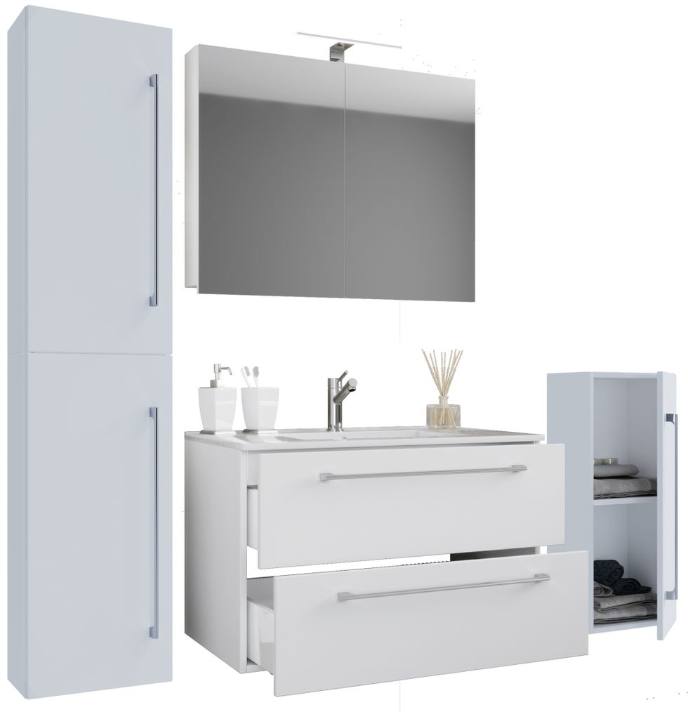5 parti Set | 1 lavabo con due cassetti, 1 armadio a Immagine del prodotto 