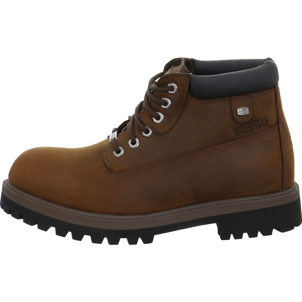 Skechers heren enkellaarsjes, ongevoerd, bruin Productafbeelding 