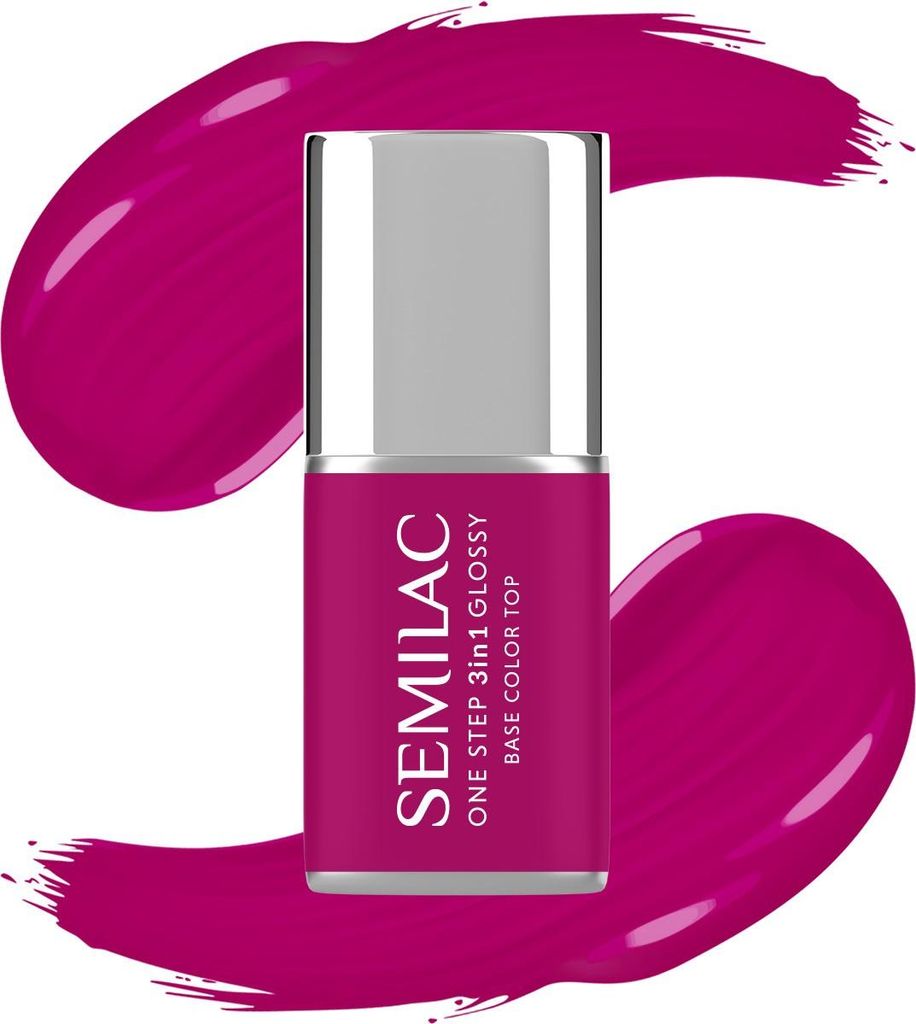 SEMILAC One Step Glossy 3in1 Hybrid-Nagellack S595 Leuchtendes Lila 7 ml