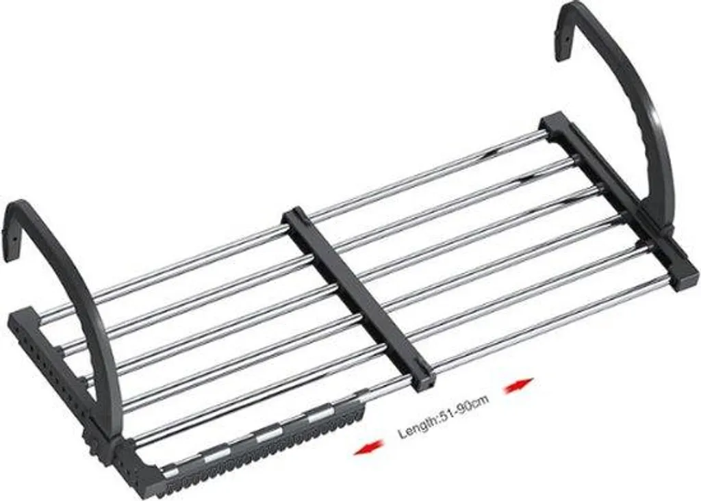 Grille de sécurité escalier compacte en métal noir modulable - Modèle S5