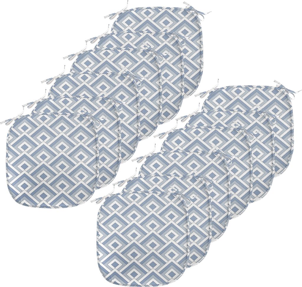 ABAKUHAUS Geometrisch Polster für Esszimmerstühle, Diagonal Nested Squares, Dekoratives wasserfestes Kissen mit Riemen für Küchensitze, 40 cm x...