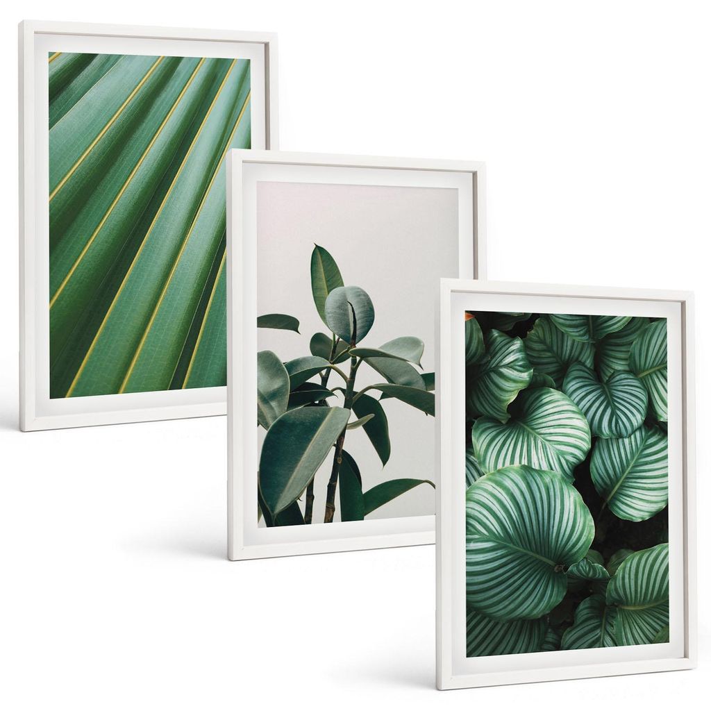 Bilder Set 3-teilig im weißen Rahmen – Wandbilder 3 Stück – gerahmte Poster für Wohnzimmer, Schlafzimmer und Flur – 40x60 cm – Ästhetis...
