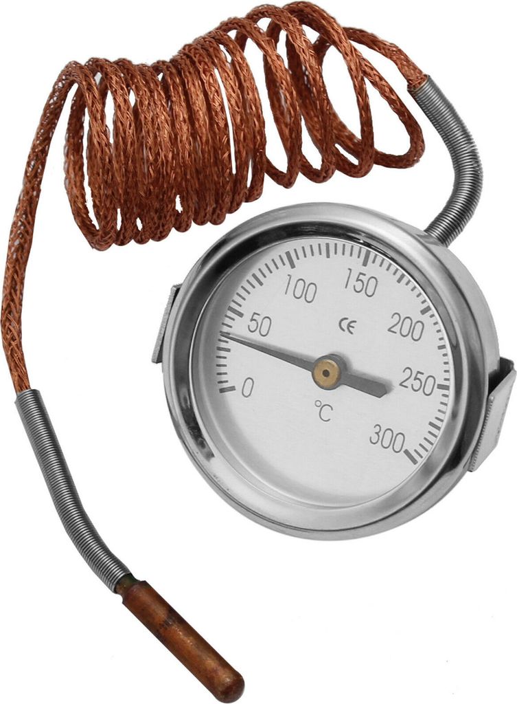 Thermometer 0-300°C mit 150cm Sensor Kabel Temperaturanzeige Motor Maschine Ofen