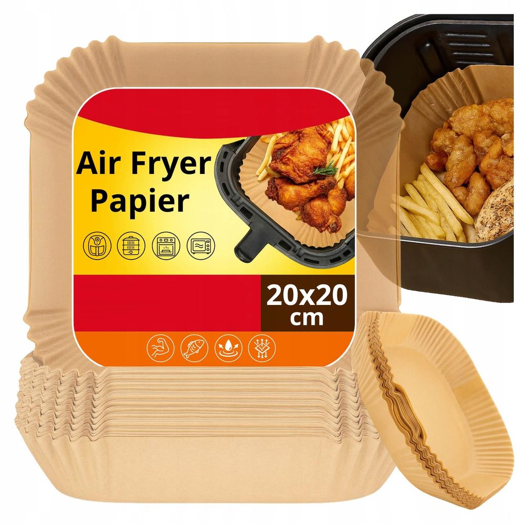 Papierkartuschen Für Heissluftfritteuse 200X Papierkartuschen Für Fettfreie Heissluftfritteuse
