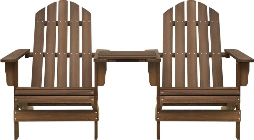 vidaXL Adirondack-Gartenstühle mit Tisch Massivholz Tanne Produktbild 
