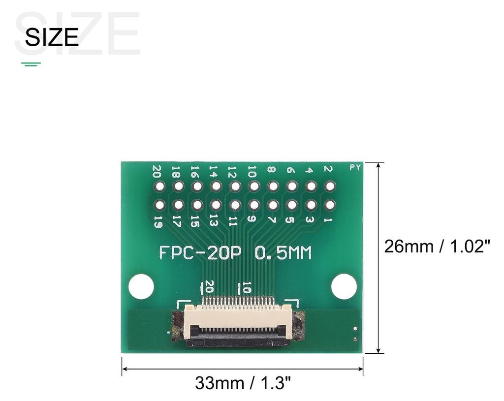 5 Stš¹ck FPC FFC PCB Konverter Steckerplatine 20P 0.5mm auf Buchsenseite 1mm Rš¹ckseit auf DIP 2.54 mm fš¹r LCD 3D Drucker DVD TV Laptop Audio