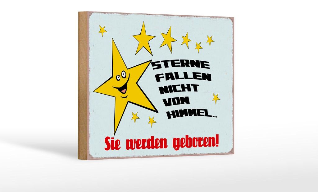 Holzschild Spruch 18x12 cm Sterne fallen nicht vom Himmel