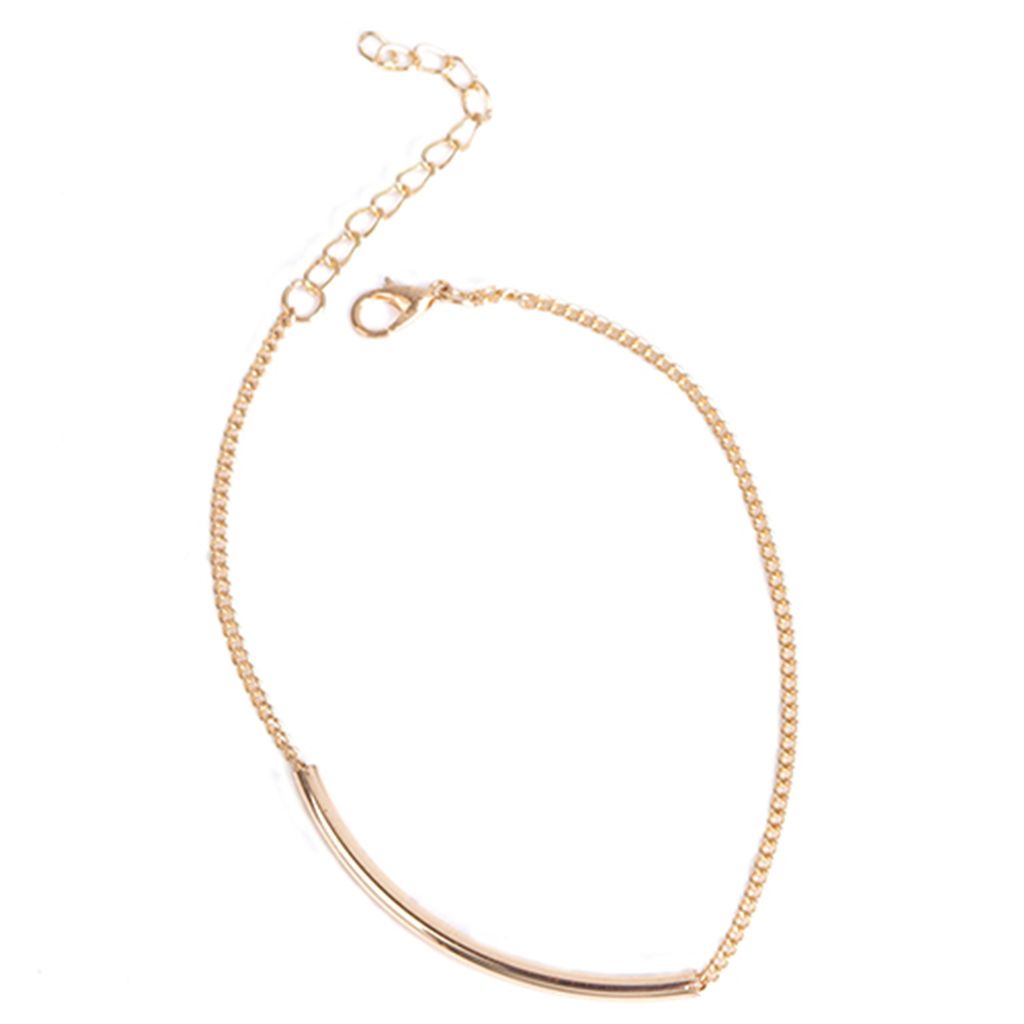 Frauen Gold Ton Ellenbogen Rohr Kette Fußkettchen Armband Barfuß Sandale Fuß Schmuck-Silber