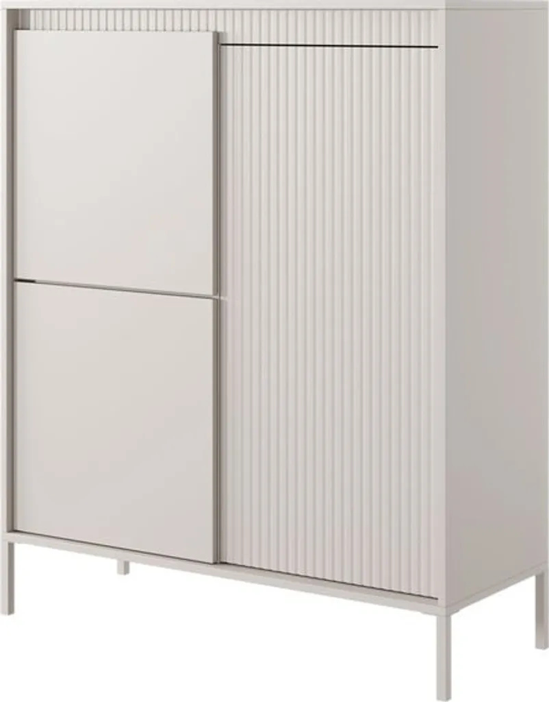 Commode à portes MOULTON beige pour chambre ou entrée contemporaine