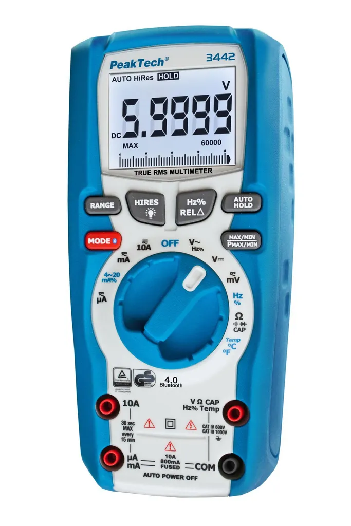 Multimètre numérique professionnel Bluetooth PeakTech P 3442 TrueRMS AC DC - 3