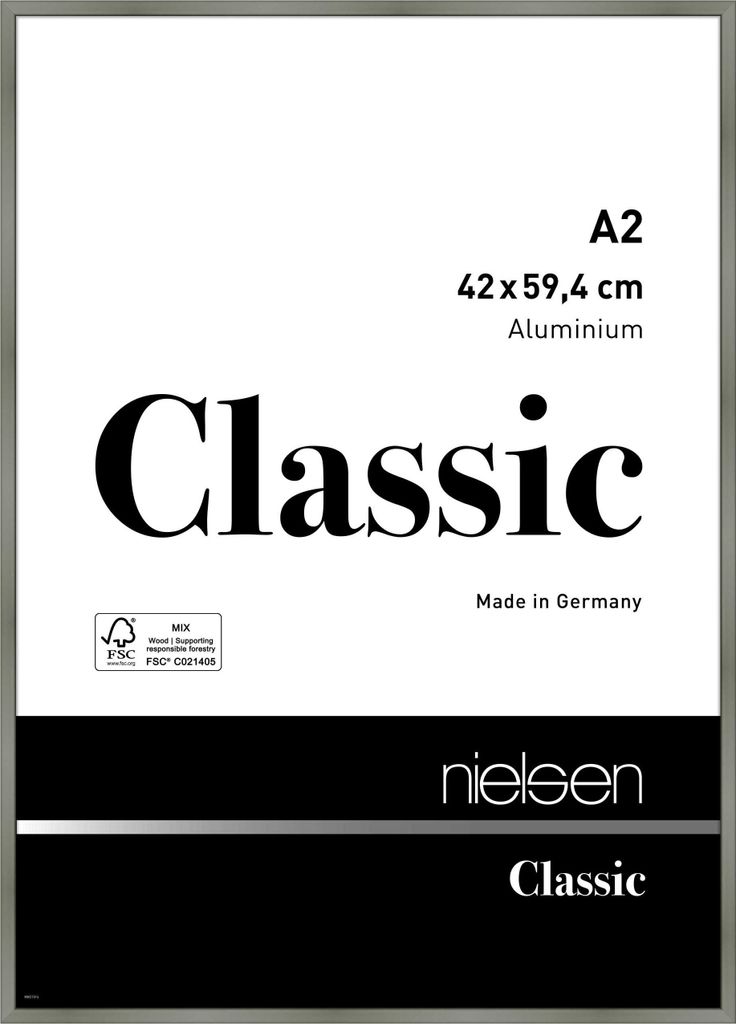 nielsen Aluminium Bilderrahmen Classic, 42x59,4 cm (A2), Platin