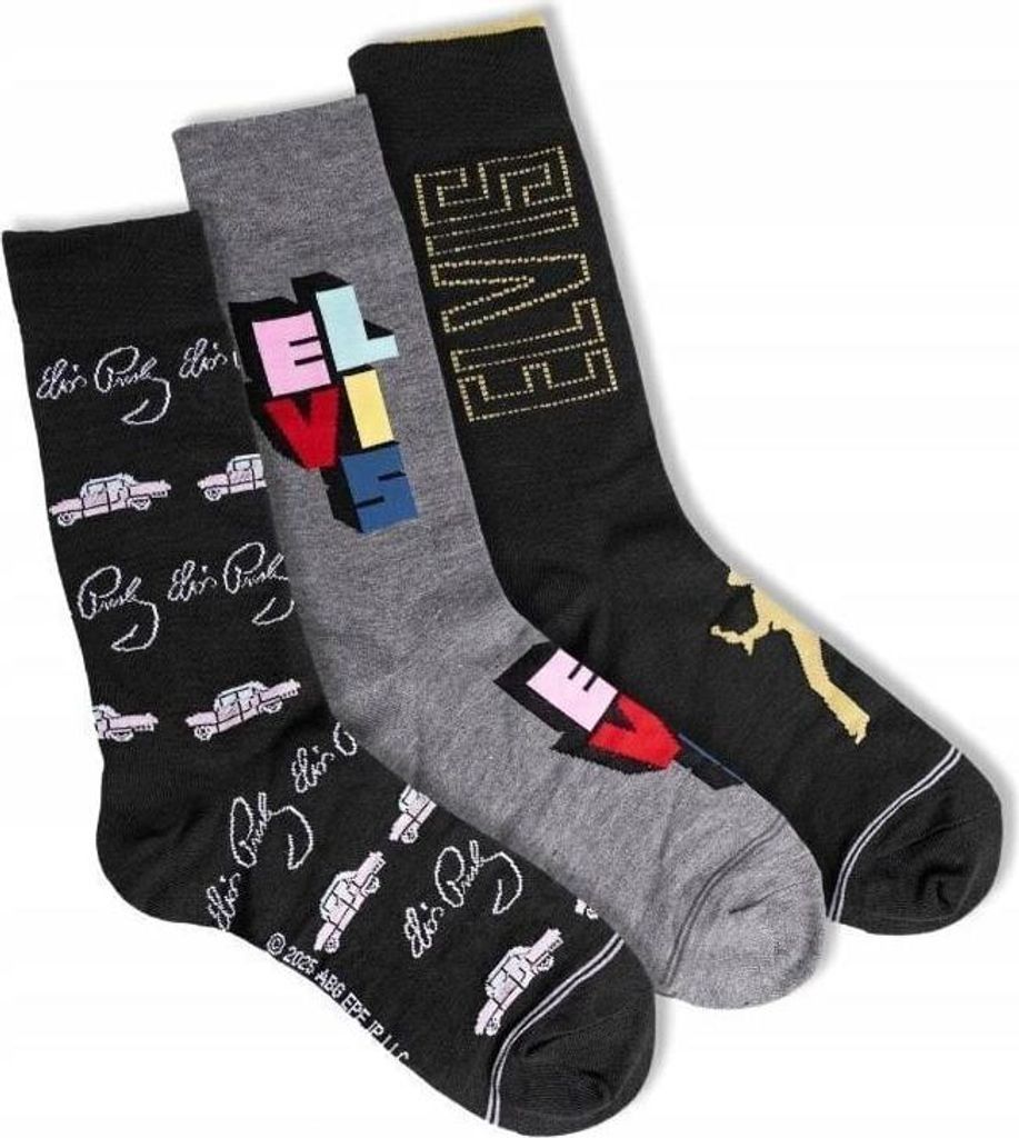 Elvis Presley 3 Pack Gift Box One Size Socken