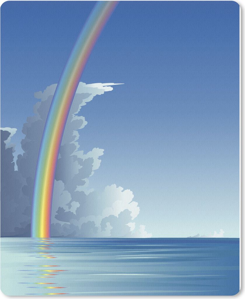 MuchoWow Mauspad Mousepad Eine Illustration eines Regenbogens über dem Meer 19x23 cm - Mousepads - Maus Mat - Pad - Mausunterlage - Mauspads - S...