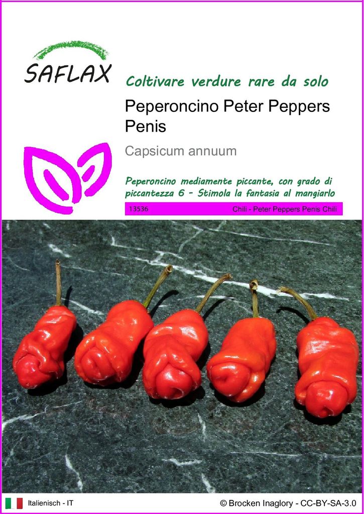 SAFLAX  - Peperoncino Peter Peppers Penis - 10 semi - Immagine del prodotto 
