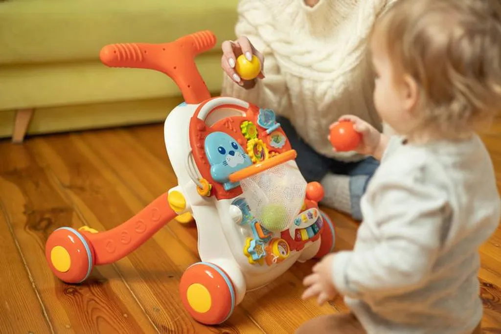 Pousseur bébé interactif TOYZ rose 2en1 table activités modulable - 14