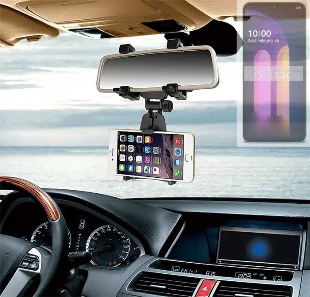 K-S-Trade Smartphone Halterung kompatibel mit LG Electronics V60 ThinQ 5G Rückspiegel Halterung schwarz Auto Halterung KFZ Halter