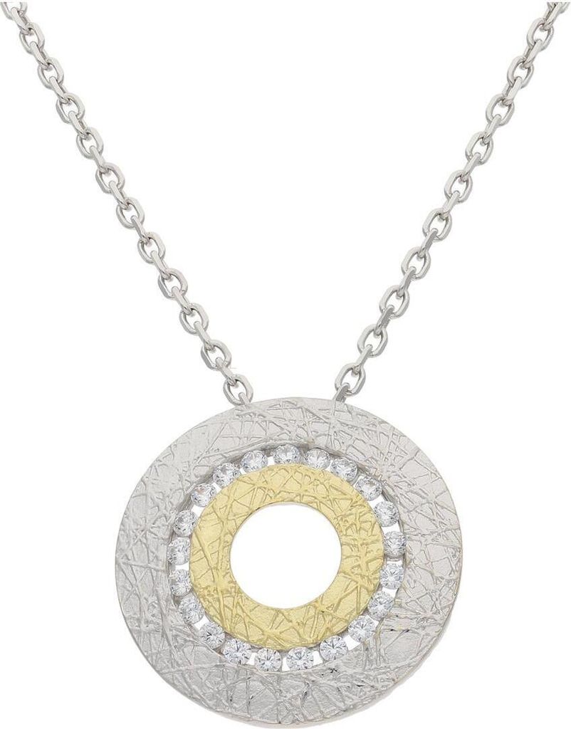 JuwelmaLux Anhänger 925/000 Sterling Silber bicolor synth. Zirkonia JL20-02-1041