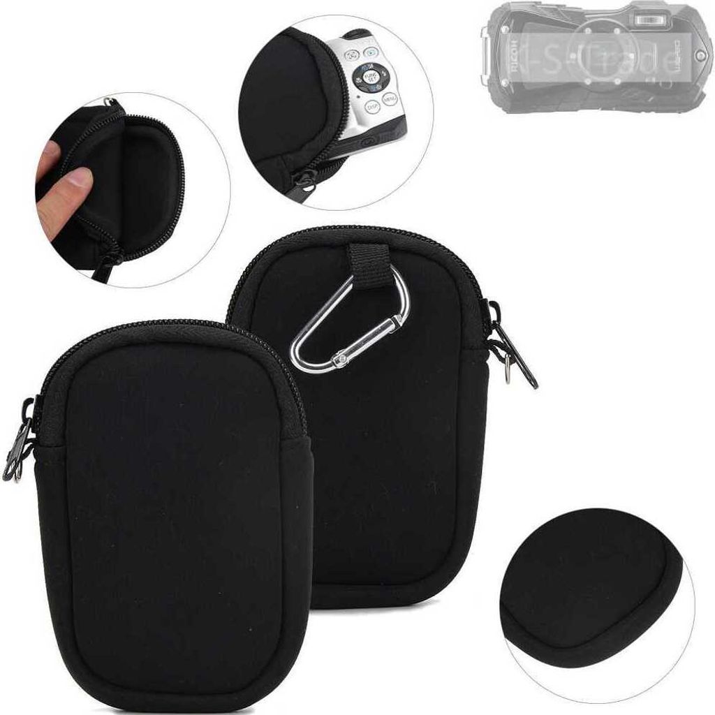 K-S-Trade Kameratasche kompatibel mit Ricoh WG-80 Schutz-Hülle Kompaktkamera Tasche Travelbag sleeve case Neopren-Hülle Fototasche schwarz 1x