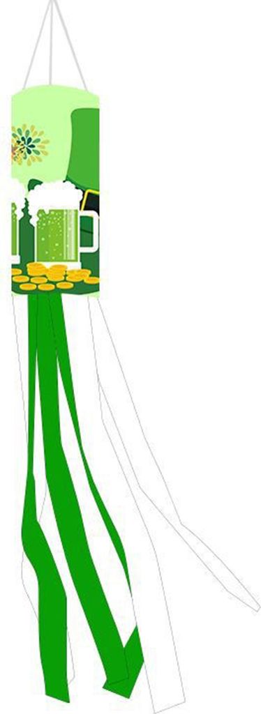 Hängende Flagge, helle Farbe, Cartoon-Muster, St. Patrick's Day, dekorative Flagge für den Außenbereich, für Haus- und Gartenpartys D