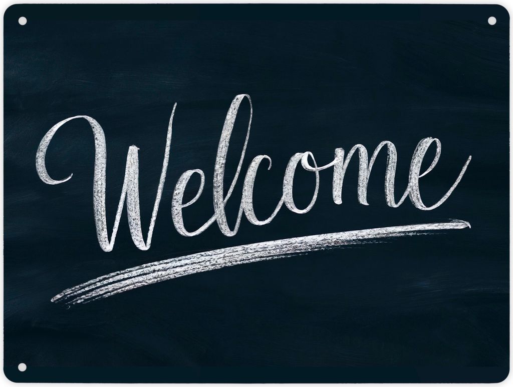 Welcome Metallschild XL in 21x28 cm