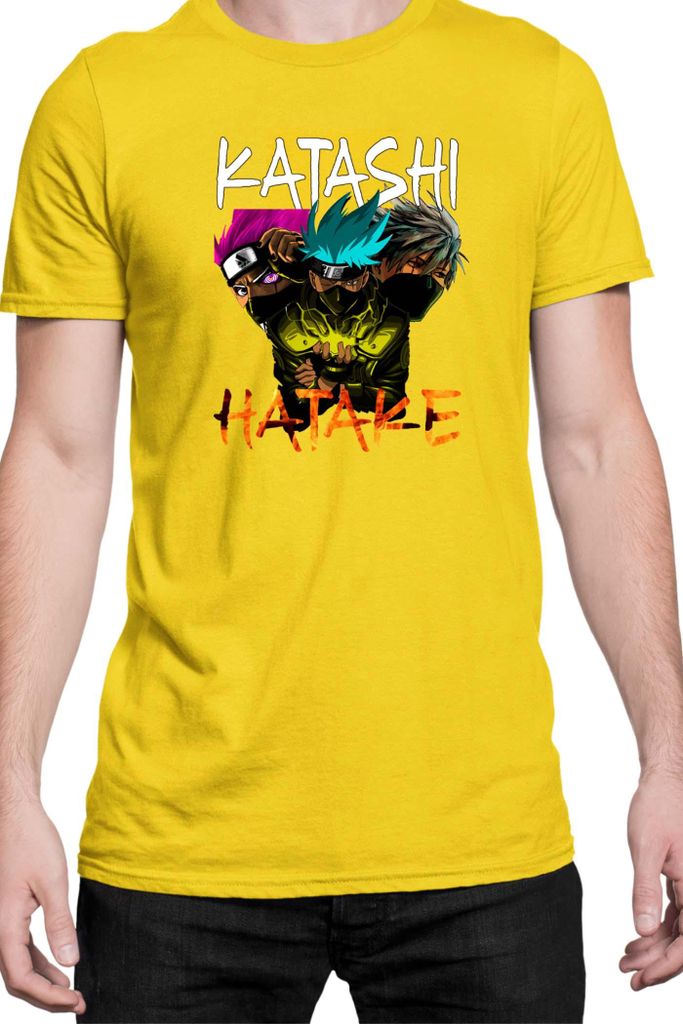 Herren T-Shirt Naruto Kakashi Hatake 09, Man 3XL / Gelb