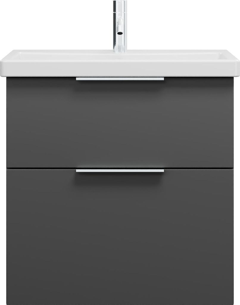 burgbad Eqio Keramik-Waschtisch inklusive Waschtischunterschrank, Breite 630mm, SEYQ063F6584C0001G0146