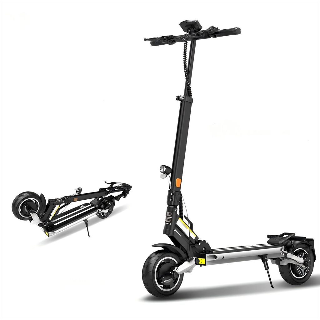 HITWAY E Scooter mit Straßenzulassung, 500W Motor, Klappbar, APP, Blinker, Dual-Ladeanschluss, 2 Schwingarmdämpfer,Aluminium-Gehäuse,70 km Reich...