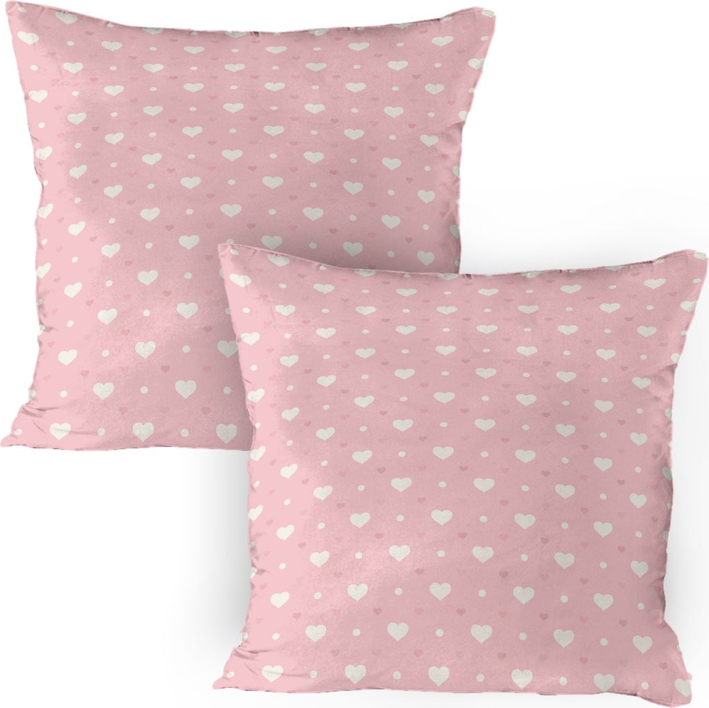 ABAKUHAUS Rosa Tupfen Kissenbezug Packung mit 2, Herz Speckles Romantic Anniversary Celebration Pastell Pigmente, Dekorativer Gedruckter Kissenbezu...