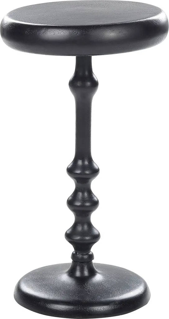 Table d'appoint pliante noire 30x30 cm gain de place métal géométrique