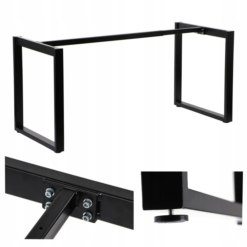Pieds de table réglables en métal pour mobilier de jardin et intérieur