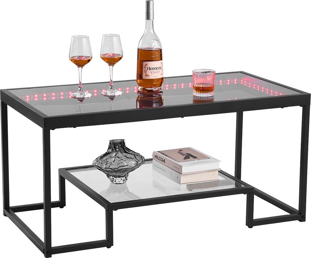VEVOR Couchtisch Beistelltisch aus gehärtetem Glas mit Produktbild 