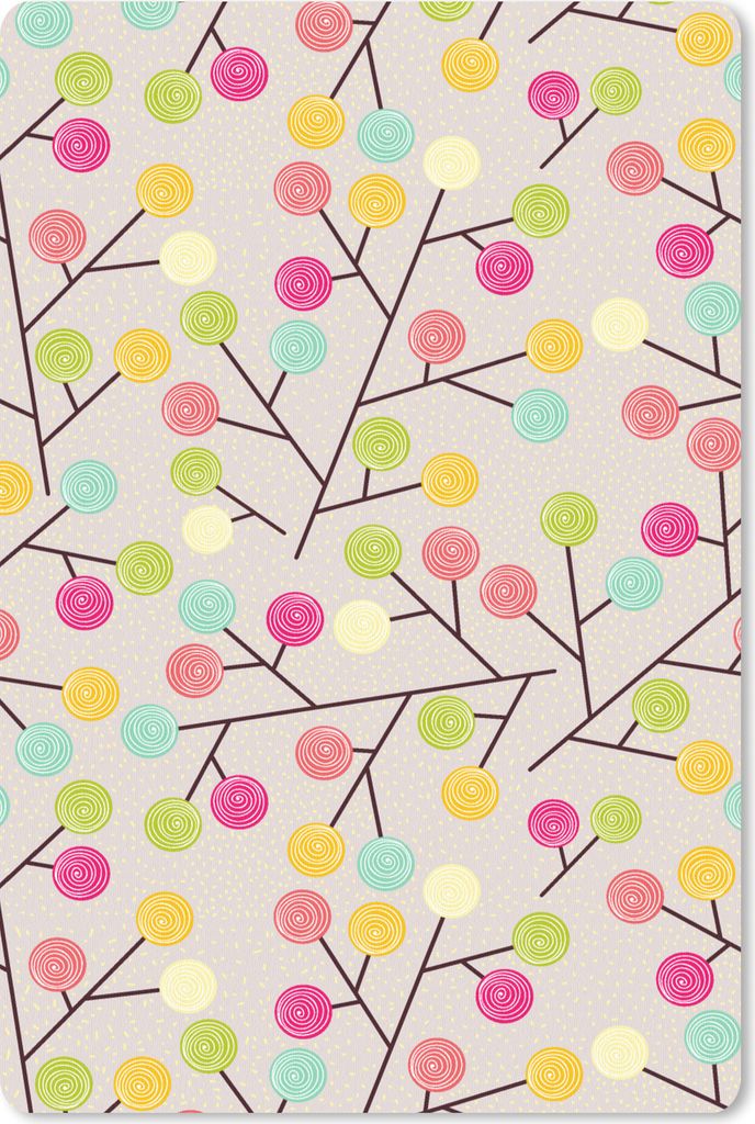 MuchoWow Mauspad Mousepad Mädchen - Lutschbonbon - Baum - Muster - Mädchen - Rosa - Kinder - Kind 18x27 cm - Mousepads - Maus Mat - Pad - Mausu...