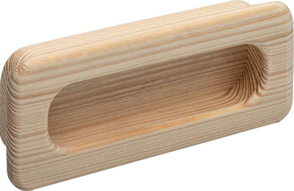 Alles im Griff Griffmuschel Cidras Breite 110mm, Schiebetür Griffmulde aus Holz, Muschelgriff Einlassmaß 102x42mm, Fichte roh
