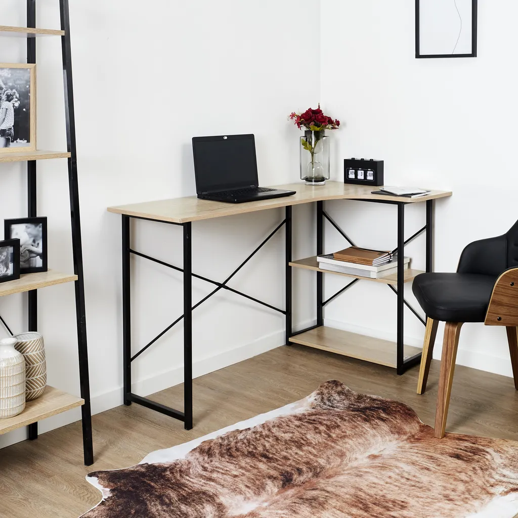 Bureau d'angle Job noir pour télétravail : optimisez votre coin bureau